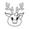 Dotted shape female reindeer head cute animal