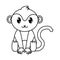 Dotted shape monkey cute wild animal character