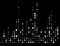 Dotted sound wave, equalizer isolated on black background