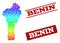 Dotted Spectrum Map of Benin and Grunge Stamp Seals