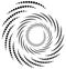 Dotted spiral element. Concentric swirling circles. Geometric ab