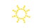 Dotted sun weather symbol on white background