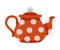 Dotted Teapot with Spout and Handle as Russian Symbol Vector Illustration