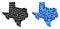 Dotted Texas Map with Blue Version