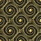 Dotted textured spiral 3d vector seamless pattern. Greek ornamental dots backdround. Geometric repeat ornate backdrop. Abstract