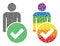 Dotted Valid Man Figure Collage Icon of Rainbow Spheres