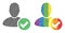 Dotted Valid User Mosaic Icon of LGBT-Colored Round Dots