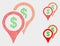 Dotted Vector Bank Map Markers Icons