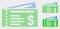 Dotted Vector Dollar Cheques Icons