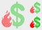 Dotted Vector Dollar Fire Icons