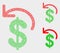 Dotted Vector Dollar Refund Icons