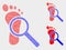 Dotted Vector Footprint Audit Magnifier Icons