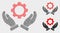 Dotted Vector Gear Care Hands Icons