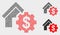 Dotted Vector House Financial Settings Icons
