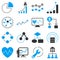 Dotted vector infographic business icons