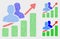 Dotted Vector People Trend Chart Icons