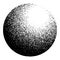 Dotwork noise gradient circle. Sand grain effect. Black noise stipple dots pattern. Abstract grunge dotwork gradient