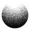 Dotwork noise gradient circle. Sand grain effect. Black noise stipple dots pattern. Abstract grunge dotwork gradient