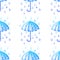 Dotwork Umbrella Seamless Pattern