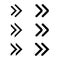 Double arrow glyph icon, rewinding button, navigation pointer