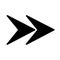 Double arrow icon. Movie element. App symbol. Transfer process. Exchange sign. Vector illustration. Stock image.