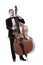 Double bass player contrabass isolated