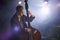 Double Bass Player On Stage
