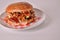 Double BBQ Burger Mexican Food With White Background