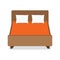 Double bed with pillow and blanket
