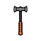 double bit axe weapon color icon vector illustration