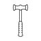 double bit axe weapon line icon vector illustration