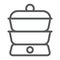 Double boiler line icon, kitchen and cooking