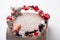 double bracelet with black and red semipreciouse stones with natural lava, shungite, hematite, rhodonite, coral and chains