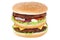 Double burger hamburger tomatoes lettuce cheese isolated