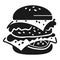 Double burger icon, simple style