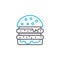 Double burger linear icon concept. Double burger line vector sign, symbol, illustration.