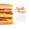 double burger. Vector illustration decorative design