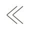 Double chevrons icon vector. Previous line symbol.