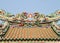 Double Chinese dragon on the temple roof