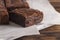 Double Chocolate Brownies on a Marble Cutting Board