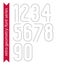 Double clear delicate line retro numbers set, vector digits