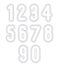 Double clear delicate line retro numbers set, vector light digit