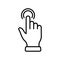 Double Click Gesture of Computer Mouse. Pointer Finger Black Line Icon. Cursor Hand Linear Pictogram. Press Tap Touch