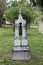 Double Column Marble Headstone in Old Cemetery