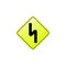 Double curve icon. Element of road signs icon for mobile concept and web apps. Colored Double curve icon can be used for web and m