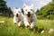 Double the Cuteness: Adorable White Westie Puppies Frolicking in a Field!