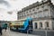 Double decker Irish bus that parks in front of Heuston train station in Dublin