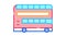 double decker sightseeing bus Icon Animation