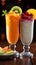 Double delight Two vibrant smoothie cocktails in enticing presentation
