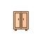 Double door Closet filled outline icon